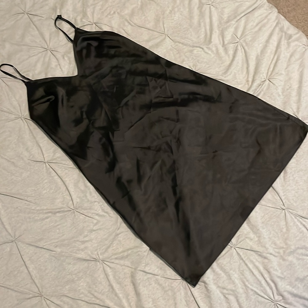 VS black silky slip dress